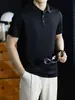 Cleanfit estilo executivo~camisa polo masculina de manga curta em spandex sem costura verão elástica secagem rápida antibacteriana top casual