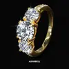 Anillo de Estrella de Plata S925 Anillo Cerrado de Moissanita Anillo de Oro de 18K Fuente Transfronteriza En stock Al por mayor