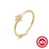 Anel fino de pétala de diamante em prata de lei S925, versátil, estilo japonês e coreano, o mesmo estilo do TikTok, mais vendido, anel minimalista para mulheres