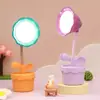 Segunda Lâmpada de Mesa Flor com Dimerização Carregamento USB Lâmpada de Mesa LED para Leitura de Estudante Luz de Cabeceira Noturna para Crianças Presentes Escolares