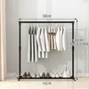 Cabide de chão para uso doméstico, adequado para quartos, móvel, cor creme, design simples, ideal para quartos de dormitório, varal de chão para secar roupas, tipo de chão