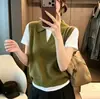 Chaleco de punto de alta gama estilo retro old money, top sin mangas tipo polo para mujer, otoño invierno, cuello solapa, top de suéter chic