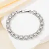 Pulseira de Cubo de Açúcar Zircônia Estilo Hip-Hop Europeu e Americano, Estilo Luxo Leve, Zircônia Colorida Super Brilhante, Acessório de Personalidade da Moda de Alta Qualidade Atacado