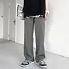Pantalones de Primavera y Verano para Niños estilo ins de Hong Kong Modernos estilo Japonés Sueltos Rectos Colgante Pierna Ancha Seda de Hielo Casual Pantalones de Piso