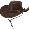 Sombrero de vaquero americano retro transfronterizo para hombres y mujeres, cinturón a prueba de sol, nuevo sombrero de vaquero occidental de ala grande anti-DDoS para montar