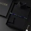 Caja de Regalo Suéter de Cachemira para Hombre de Edad Media y Joven Punto de Cuello Alto Otoño e Invierno Estilo Nuevo Suéter de Lana de Alta Gama como Capa Base