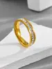 Anel Gypsophila Anéis de Casal Completos em Diamante Anel Completo em Diamante Feminino Tendência Estilo Minimalista Aço Titânio Nicho Anel de Alta Qualidade