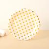 Plato de papel decorativo desechable para fiesta, exclusivo transfronterizo de 7 pulgadas 18 cm, dorado, estrella de cinco puntas, lunares, ondas