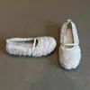 Sapatos Mary Jane Suaves de Uma Tira Estilo Francês, Novos Sapatos de Inverno e Outono Rasos com Pelo para Mulheres