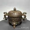 Incensário Antigo Duplo Dragão em Forma de Orelha, Incensário Oito Tesouros, Incensário de Três Pés, Ornamento Vintage para Decoração de Casa para Cerimônias de Incenso