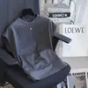 Camiseta de Manga Corta Redonda Holgada Casual Cómoda Estilo Francés Amoníaco Líquido Algodón de Fibra Larga de Xinjiang para Mujer
