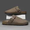 Sapatos Birkenstock de Cortiça Antiderrapantes Confortáveis para Outono e Inverno, Unissex, Dedos Abertos, Tamanho Grande, Sapatos Birkenstock, Chinelos Preguiçosos de Meio Copo, Chinelos para Usar na Rua, Sapatos Birkenstock