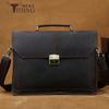 Maletín de Negocios para Hombre de Cuero Genuino Personalizado por Fabricantes con Candado Antirrobo Bolso para Computadora de 14 pulgadas Bolso de Mano Bolso Cruzado al Hombro