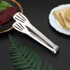Pinza para pan de acero inoxidable de tres líneas, de 9 pulgadas, para uso doméstico, venta al por mayor, para hotel, bistec, buffet, restaurante.