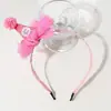Diadema de Sombrero de Cumpleaños de Malla Linda Transfronteriza Diadema Fina con Lazo Dulce y Juguetón Accesorio para el Cabello de Exterior para Niños