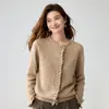 Cárdigan de Punto de Cachemira para Mujer, Nuevo Estilo Otoño/Invierno 2026, con Bordes Fruncidos, Elegante y Juvenil, Suéter Abrigo de Estilo Suave