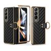 Adecuado para Samsung Z Fold8/7 Funda de Teléfono 6/5 Cuero Liso Galvanizado Patrón V Anillo Funda Película 4/3 Cubierta Protectora Anticaídas