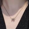 Collar de cadena de clavícula de cintura pequeña de alta calidad para mujer, de acero de titanio, resistente a la decoloración, con diseño de nicho de lujo ligero y cuadrado, accesorios colgantes