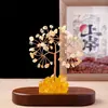 Árbol de la Fortuna de Cristal Natural Citrino Fortuna de la Suerte Gota de Pegamento Base de Racimo de Cristal Manualidades Decoración del Hogar Adornos de Escritorio