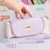 Estuche transparente para estudiantes, caja de papelería de gran capacidad, estuche portátil, nicho, resistente a la suciedad, alto valor estético, bolsa de papelería multifuncional