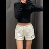 Shorts de Dormir Feminino Estilo Americano com Estampa de Letras Picantes, Shorts para Casa de Cintura Alta com Cordão de Verão, Pode Ser Usado Fora, Calça Esportiva Casual