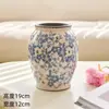 Nuevo Estilo Chino Medieval Azul y Blanco Porcelana Florero Arreglo Floral Adornos Gama Alta Nicho Retro Cerámica Florero Cerámica Florero