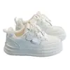 Zapatos blancos nuevos para niños con bloques de color suela gruesa antideslizantes casuales versátiles velcro mágico zapatillas deportivas sencillas para niñas unisex