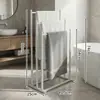 Porta-toalhas multicamadas de piso, prateleira de toalhas móvel para quarto, prateleira de armazenamento de toalhas multifuncional para banheiro doméstico
