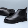 Transfronteiriça Novos Botas de Cano Alto Masculinas de Couro Genuíno Moda Manga Botas Martin Calçados de Trabalho Modernos Respiráveis Sola Grossa Esportes Lazer