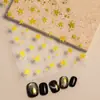 Adesivos para Unhas Estrela de Cinco Pontas Hot Stamping Adesivos Metálicos Dourados e Prateados Estrela de Cinco Pontas para Unhas Dh788