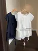 Blusa con volantes atmosférica estilo coreano, suave y rejuvenecedora, top sin mangas holgado y estilizado para mujer, nuevo para verano 26, H062405