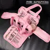 Bolsa de Maquiagem com Abertura Dupla Grande Capacidade Necessaire de Viagem Feminina Multi-funcional Divisória de Armazenamento Portátil de Alto Nível