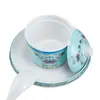 Conjunto de quatro peças de melamina imitação porcelana hotel mesa restaurante clube plástico mesa xícara de sopa pratinhos xícara colher talheres comercial