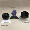 Base Oca Triangular Bola de Cristal Pedra Bruta Espécime Mineral Geodo de Ametista Suporte Cúbico Suporte de Exibição Base de Ornamento Bandeja