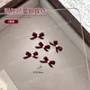Accesorios para Uñas con Lazo Rojo Vino de Año Nuevo Rojo Ankara Deseo Puro Rojo Ankara Lazo de Aleación Tridimensional Decoraciones para Uñas con Cinta