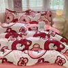 Juego de Cama de Frijol de la Suerte al por Mayor de Cuatro Piezas Funda de Edredón de Tres Piezas Funda de Almohada Sábana para Cama Individual de Dormitorio de Estudiante Funda de Almohada Dos Piezas