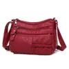 Bolso Pequeño Cuadrado de Piel Suave Nuevo para Mujer Bolso Cruzado para Mujer Bolso de Hombro para Mujer de Mediana Edad Bolso para Madre Bolso de Piel Lavada para Mujer Gran Capacidad