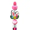 Conejo de Dibujos Animados Pascua Perlas de Plástico Goma Suave Bolígrafo Retráctil Accesorios Venta al por Mayor Transfronteriza Accesorios de Perlas Centrales