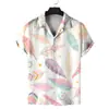 Camisa Cubana de Manga Corta Suelta para Hombre de Amazon Transfronteriza Moda Estampada Camisa de Playa Camisa Casual para Hombre