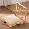 Cadeira Baixa Estilo Zen Japonês Bambu Rattan Cadeira Tatami Uso Doméstico Banquinho Baixo Cadeira de Varanda com Braços Cadeira com Encosto para Beber Chá