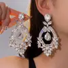 Pendientes de Borla Flor de Diamante Incrustada con Aguja de Plata 2025 Pendientes de Nicho Exagerados de Industria Pesada Europea y Americana Lujo Accesible Pendientes de Gama Alta para Mujer