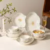 Conjunto de Louça Japonesa Retro de Alta Qualidade Cerâmica Doméstica para Mesa Novo Presente de Inauguração Conjunto de Louça