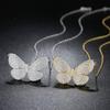 Jinse Sweet ins Zircon Borboleta Pingente Colar Estilo Coreano Requintado Conjunto de Cobre Zircon Moda Colar de Clavícula para Mulheres
