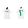 2024 VLONE Camiseta de Manga Corta Serie V Grande Estampado de Estrella V Camiseta de Manga Corta para Parejas Hombres y Mujeres Tendencia High Street Personalizada