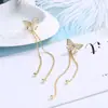 Un Par de Aretes de Mariposa que se Pueden Usar de Dos Maneras, Aretes Largos con Borlas Súper de Hada que te Hacen Ver Más Delgada, con un Estilo Coreano Fresco y Versátil para el Verano