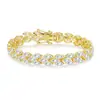Pulsera de Plata Europea y Americana, Pulsera Romana Clásica y de Moda para Mujer, Incrustada con Moissanita Marquise, Joyería Popular Transfronteriza