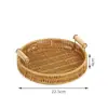 Bandeja Estilo Japonês para Lanches, Chá, Cesta de Exibição de Frutas, Bolo, Uso Doméstico, Sala de Estar, Pão, Espessada, Feita à Mão, Tecelagem tipo Rattan