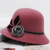 Sombrero de pescador de lana de nuevo estilo para otoño e invierno para mujeres de mediana edad y mayores, sombrero de abuela moderno, sombrero de pescador cálido versátil para mamá