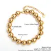 Pulsera de Bolas de Acero Transfronteriza Acero Inoxidable 304 2/3/4/5/6/8/10mm Cordón Elástico Dorado Pulsera Apilable
