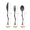Cuchillo, Tenedor y Cuchara con Forma de Rama; Cuchara Mezcladora Creativa de Acero Inoxidable; Cucharilla de café; Tenedor de fruta; Cuchillo para Pastel de Luna; Recuerdo Lindo; Cuchara de postre